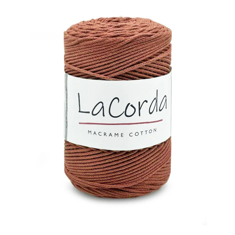 Sznurek La Corda Macrame Cotton 2mm / rolka 200m / 750 cegła