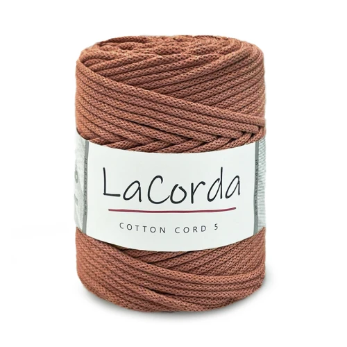 Sznurek La Corda Cotton Cord 5mm / rolka 100m / 750 cegła