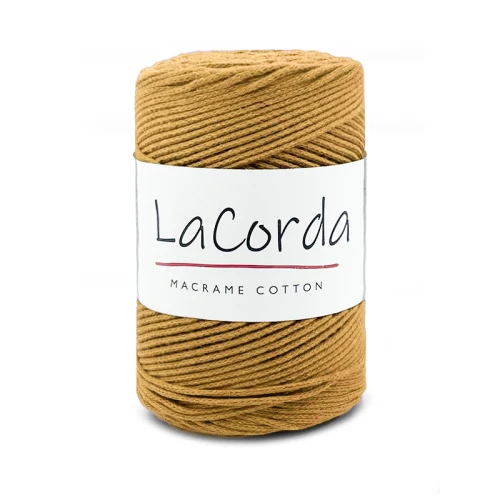 Sznurek La Corda Macrame Cotton 2mm / rolka 200m / 400 miodowy