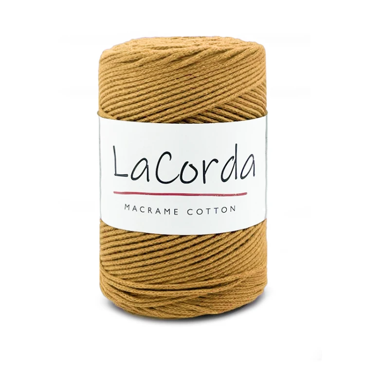 Sznurek La Corda Macrame Cotton 2mm / rolka 200m / 400 miodowy