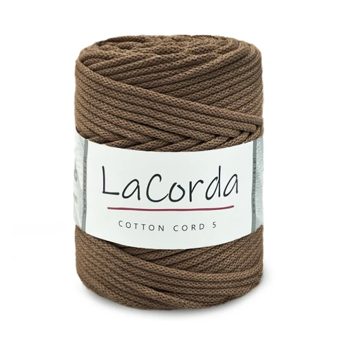Sznurek La Corda Cotton Cord 5mm / rolka 100m / 230 ciemny brąz