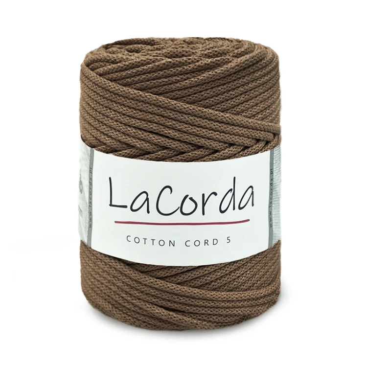 Sznurek La Corda Cotton Cord 5mm / rolka 100m / 230 ciemny brąz