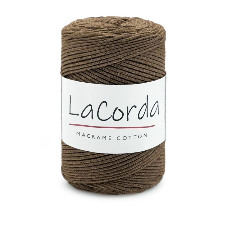 Sznurek La Corda Macrame Cotton 2mm / rolka 200m / 230 ciemny brąz