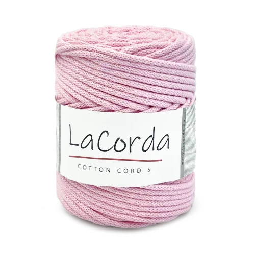 Sznurek La Corda Cotton Cord 5mm / rolka 100m / 330 jasny róż