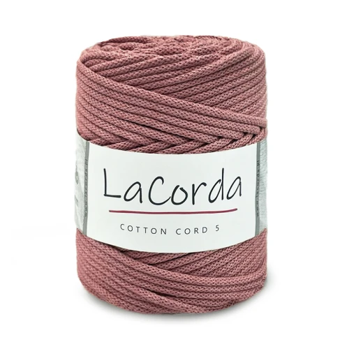 Sznurek La Corda Cotton Cord 5mm / rolka 100m / 730 brudny róż