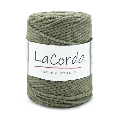 Sznurek La Corda Cotton Cord 5mm / rolka 100m / 500 chłodna zieleń