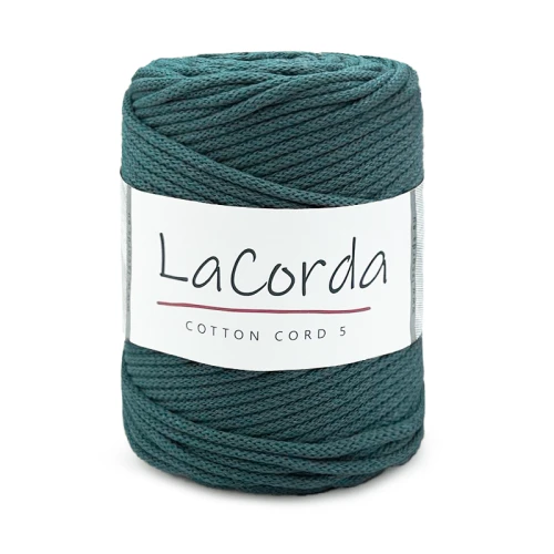 Sznurek La Corda Cotton Cord 5mm / rolka 100m / 590 petrol