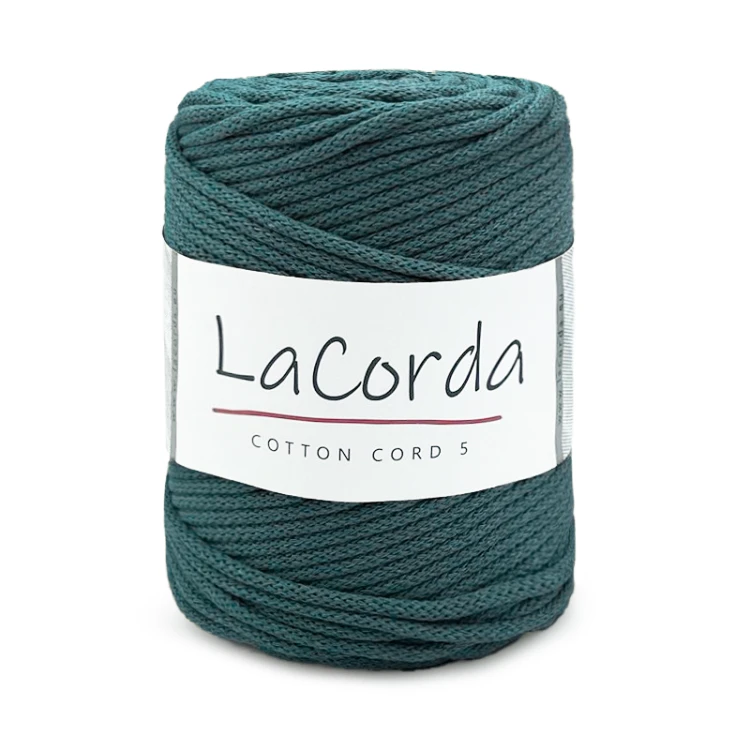 Sznurek La Corda Cotton Cord 5mm / rolka 100m / 590 petrol