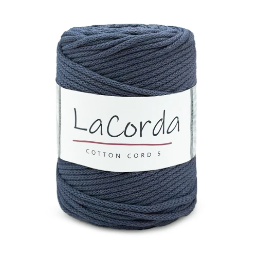 Sznurek La Corda Cotton Cord 5mm / rolka 100m / 550 ciemny jeans