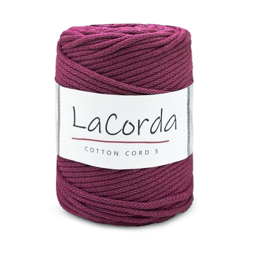 Sznurek La Corda Cotton Cord 5mm / rolka 100m / 270 jeżyna