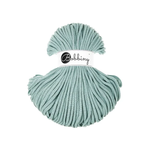 Sznurek pleciony bawełniany Bobbiny Premium / Duck Egg Blue / Brudny błękit / 5mm / 100m
