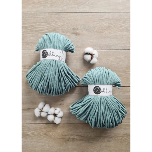 Sznurek pleciony bawełniany Bobbiny Premium / Duck Egg Blue / Brudny błękit / 5mm / 100m