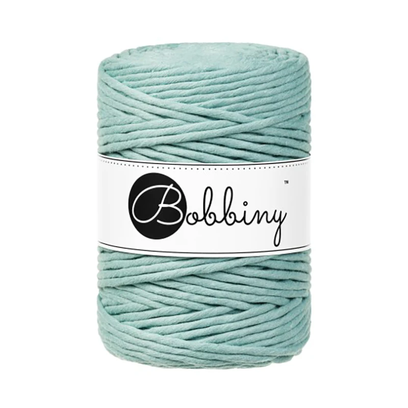 Sznurek skręcany bawełniany Bobbiny Macrame Cord / Brudny błękit / Duck Egg Blue / 5mm / 100m