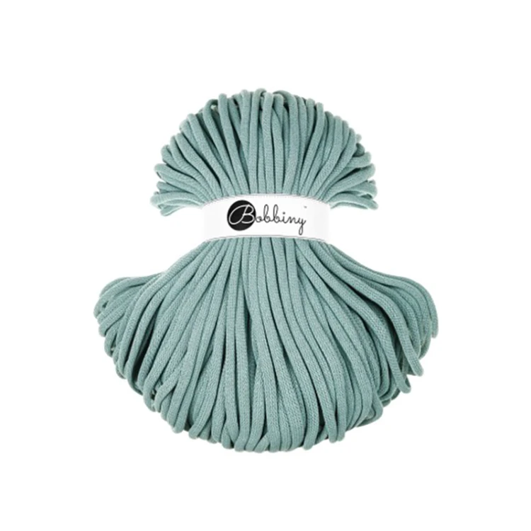 Sznurek pleciony bawełniany Bobbiny Jumbo / Brudny błękit / Duck Egg Blue / 9mm / 100m