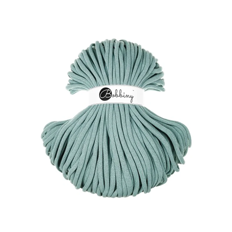 Sznurek pleciony bawełniany Bobbiny Jumbo / Brudny błękit / Duck Egg Blue / 9mm / 100m