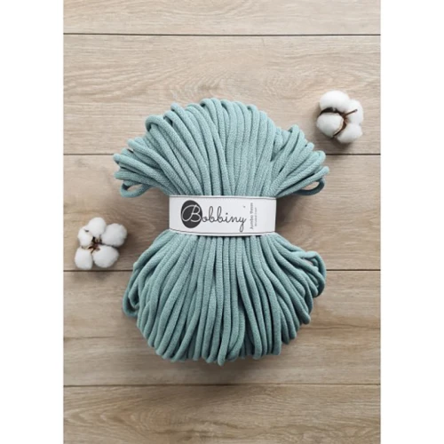Sznurek pleciony bawełniany Bobbiny Jumbo / Brudny błękit / Duck Egg Blue / 9mm / 100m