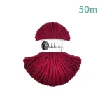 Sznurek pleciony bawełniany Bobbiny Premium MINI / Czerwone Wino / Wine Red / 5mm / 50m
