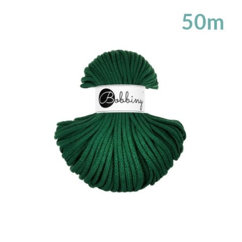 Sznurek pleciony bawełniany Bobbiny Premium MINI / Leśny / Pine Green / 5mm / 50m