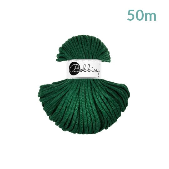 Sznurek pleciony bawełniany Bobbiny Premium MINI / Leśny / Pine Green / 5mm / 50m
