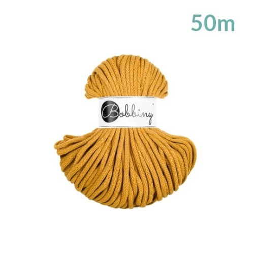 Sznurek pleciony bawełniany Bobbiny Premium MINI / Musztarda / Mustard / 5mm / 50m