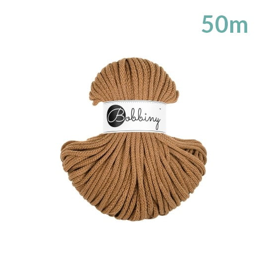Sznurek pleciony bawełniany Bobbiny Premium MINI / Karmel / Caramel / 5mm / 50m