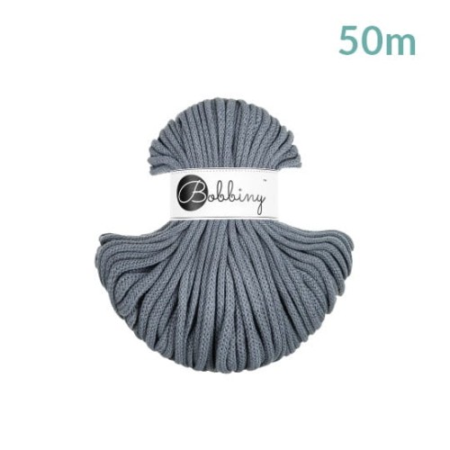 Sznurek pleciony bawełniany Bobbiny Premium MINI / Stalowy / Steel / 5mm / 50m