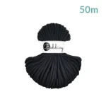 Sznurek pleciony bawełniany Bobbiny Premium MINI / Czerń / Black /  5mm / 50m