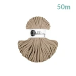 Sznurek pleciony bawełniany Bobbiny Premium MINI / Piaskowy / Sand / 5mm / 50m