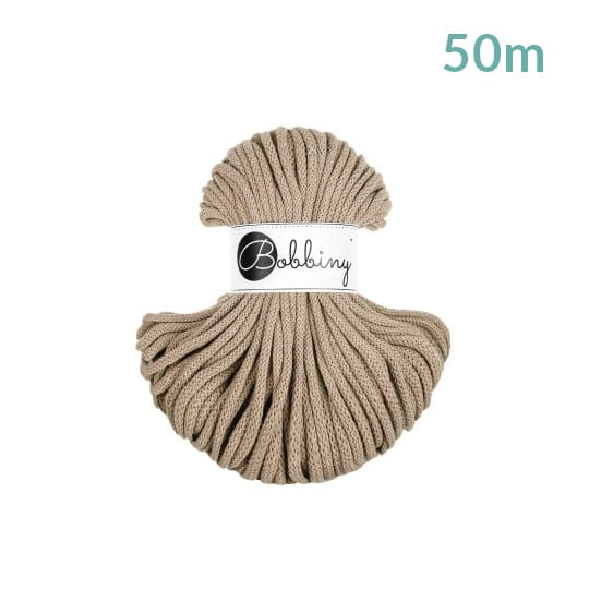 Sznurek pleciony bawełniany Bobbiny Premium MINI / Piaskowy / Sand / 5mm / 50m