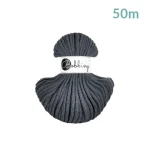 Sznurek pleciony bawełniany Bobbiny Premium MINI / Grafitowy / Charcoal / 5mm / 50m