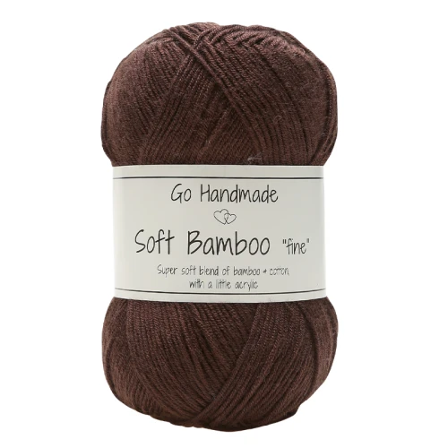 Włóczka Go Handmade Soft Bamboo "fine" / 17323 ciemny brąz