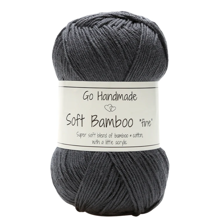 Włóczka Go Handmade Soft Bamboo "fine" / 17330 ciemny szary