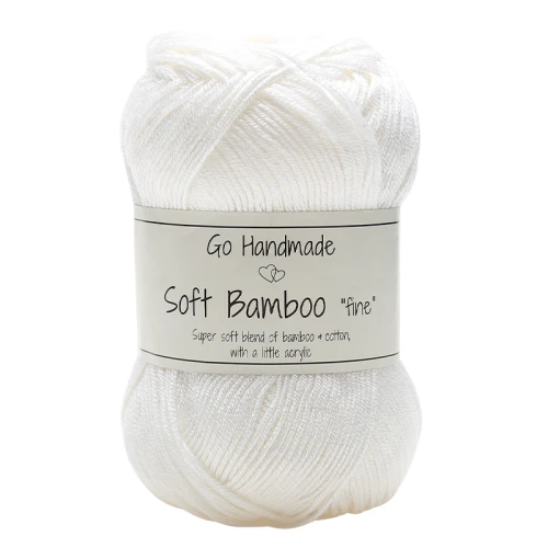 Włóczka Go Handmade Soft Bamboo "fine" / 17423 biel