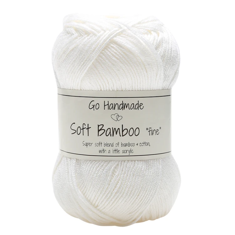 Włóczka Go Handmade Soft Bamboo "fine" / 17423 biel