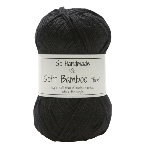 Włóczka Go Handmade Soft Bamboo "fine" / 17424 czerń