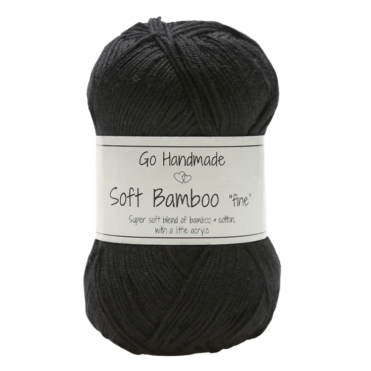 Włóczka Go Handmade Soft Bamboo "fine" / 17424 czerń
