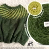 Autorka sweterka: Mama Mysza handmade; Wzór: Avena od Knit.Love.Wool; Na S autorka zużyła 5 motków Hug / paproć i 1 Hug / limetka