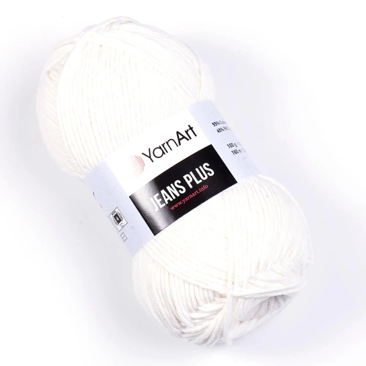 Włóczka YarnArt Jeans Plus 01 / biel