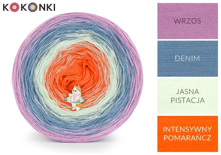 KOKONEK Classic B240 - Wrzos/denim/jasna pistacja/intensywny pomarańcz