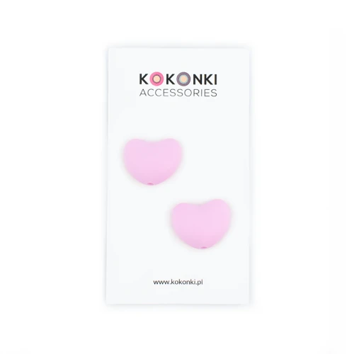 Stopery do drutów Kokonki Accessories / serduszko / róż / 2 szt.