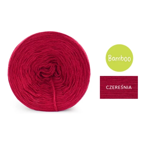 KOKONEK Bamboo - czereśnia, 4 nitki, 1200 m, 240 g - GOTOWY