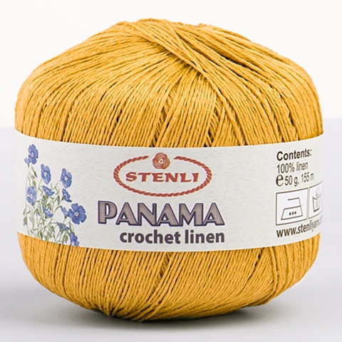 Włóczka Stenli Panama 09 / 100% len / kurkuma