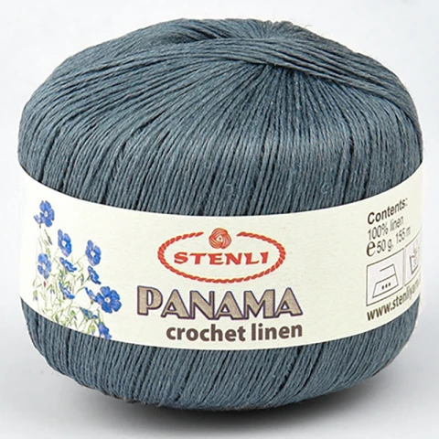 Włóczka Stenli Panama 12 / 100% len / stalowy