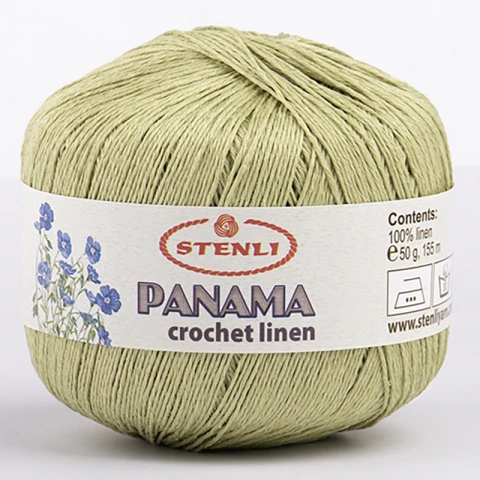 Włóczka Stenli Panama 14 / 100% len / krem pistacjowy