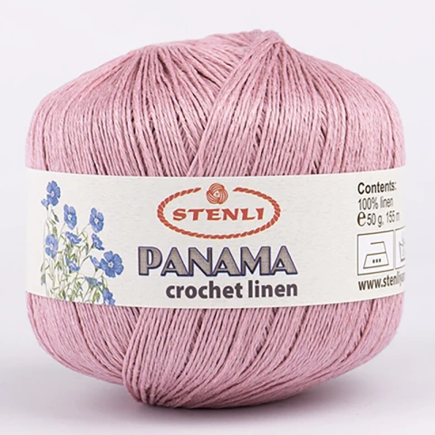 Włóczka Stenli Panama 17 / 100% len / malinowy róż