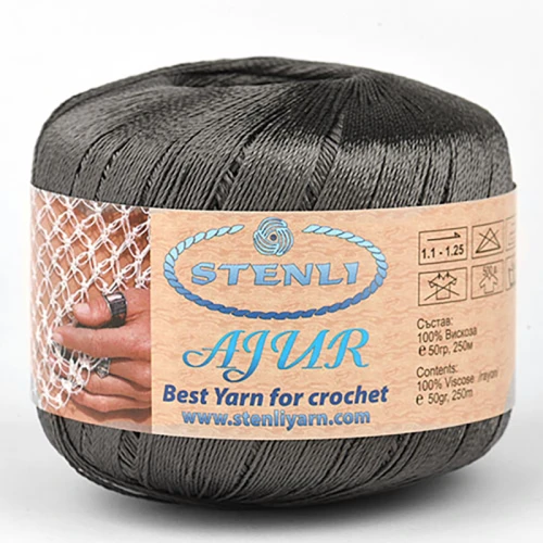 Włóczka Stenli Ajur Ball 055 / ciemny stalowy
