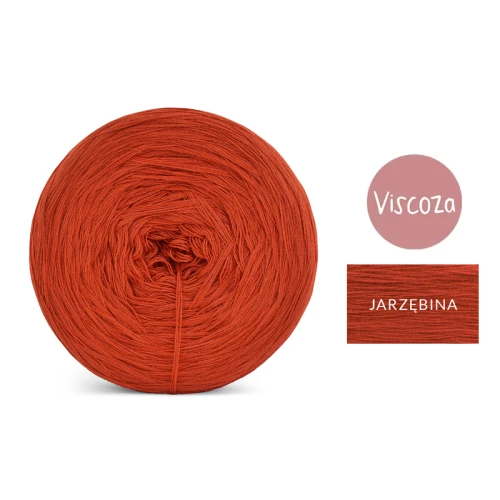 KOKONEK Viscoza - jarzębina, 3 nitki, 1200 m, 225g - GOTOWY