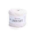 Włóczka YarnArt Linen Soft / 100 g / len wiskoza bawełna / 7301 / off white