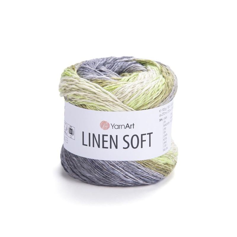 Włóczka YarnArt Linen Soft / 100 g / len wiskoza bawełna / 7414 / mix