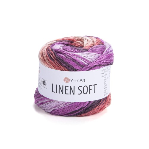 Włóczka YarnArt Linen Soft / 100 g / len wiskoza bawełna / 7413 / mix